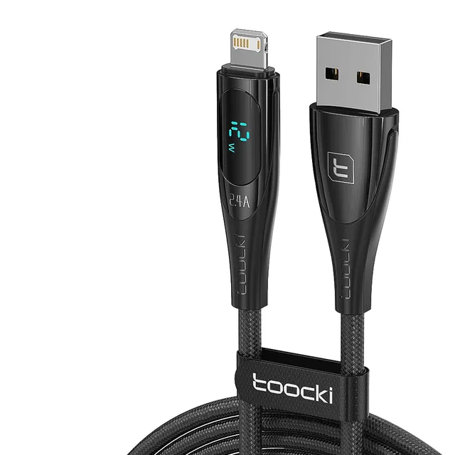 Кабель Toocki USB A-Lightning 12w/2,4A 1 м Черный (TQ-X34AL1BLK12)