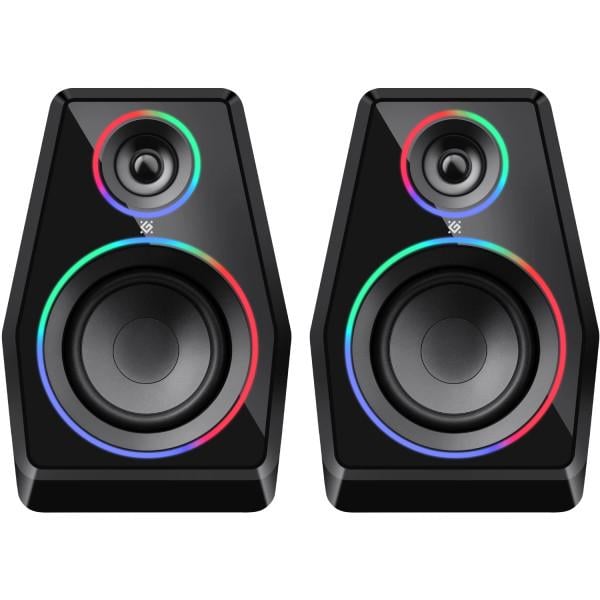 Акустика мультимедийная 2.0 Defender Solar 10 10 Вт Bluetooth USB 3,5 мм mini-jack RGB подсветка Black (65940) Акустика мультимедийная 2.0 Defender Solar 10 10 Вт Bluetooth USB 3,5 мм mini-jack RGB подсветка Black (65940)