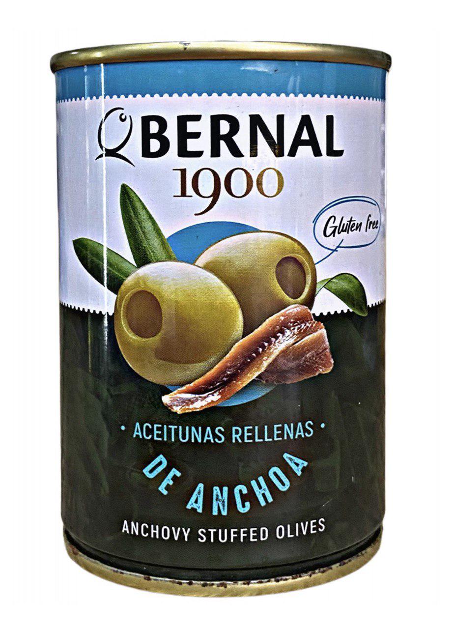 Оливки зелені Bernal Мансанілья фаршировані пастою з анчоусів 292 г (30642131)