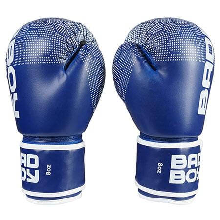 Рукавички боксерські на липучці BadBoy 8 oz штучна шкіра Синій (BB-JR8B)