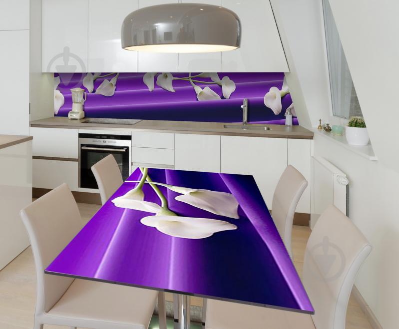 Наклейка виниловая на стол Zatarga  "Белые Каллы" 650х1200 мм