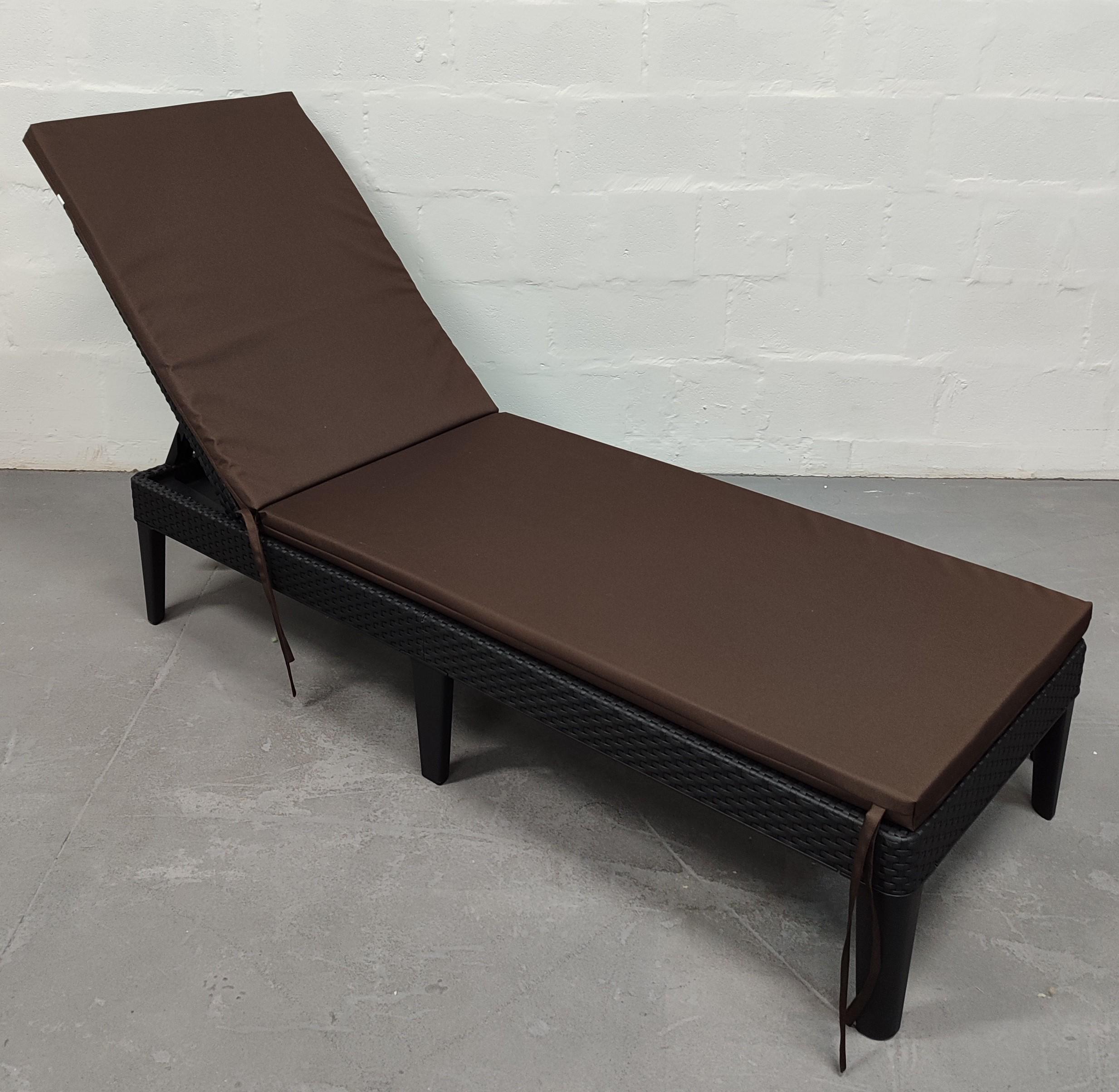 Матрас для шезлонга eGarden RIO 195x58x4 см Коричневый (5737) - фото 4