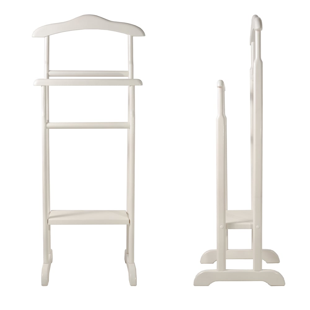 Напольная вешалка из натурального дерева двойная Белый - фото 3