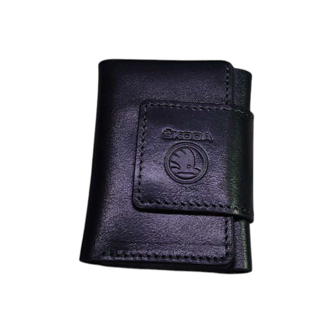 Портмоне с логотипом авто Skoda глянцевая кожа 100х75х15 мм (1795704655)