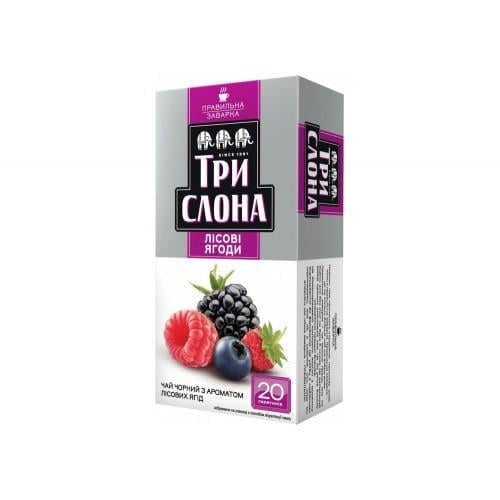 Чай черный Три Слона Лесная ягода 20 пакетиков (2313754406)