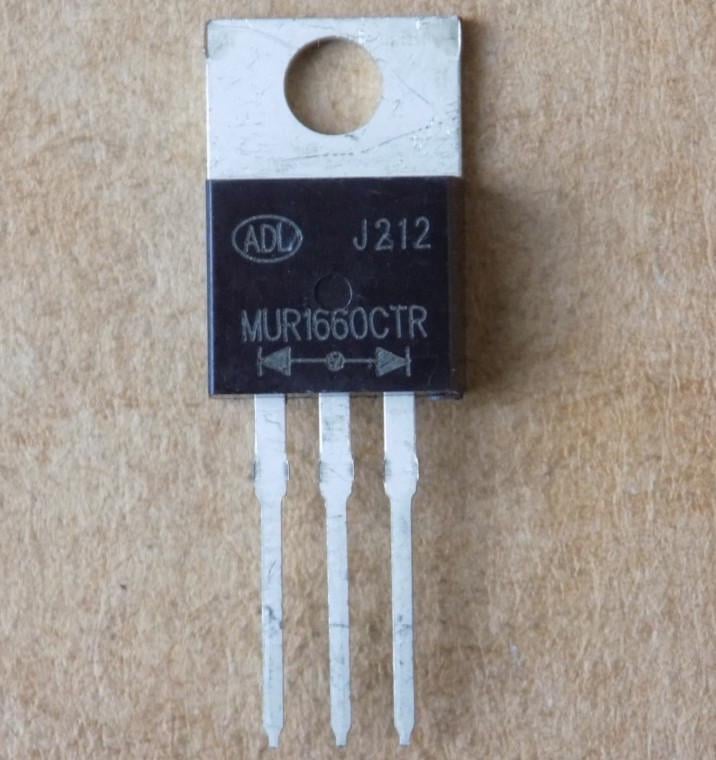 Діод MUR1660CTR загальний анод для MUR1640CTR/MOSPEC F12C40A/MOSPEC F12C60A TO220-3pin (49045)