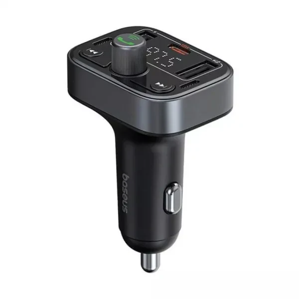 FM-трансмітер BASEUS S-09 Pro T-Typed FM Launcher MP3 Car Charger 2USB+/Type-C 3,4A Чорний (2424501522) - фото 5