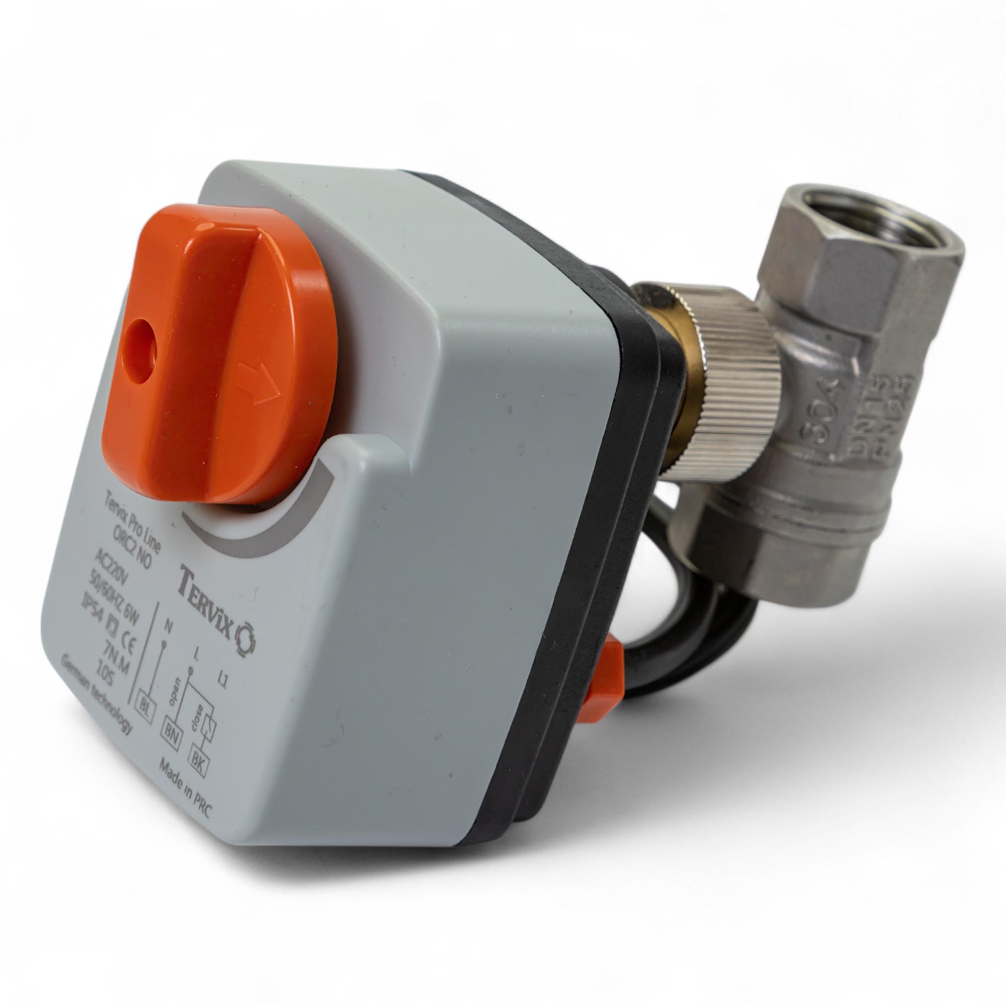 Клапан шаровый Tervix Pro Line ORC2 2-ходовой нормально-открытый 3/4" с электроприводом нержавеющая сталь (201172)