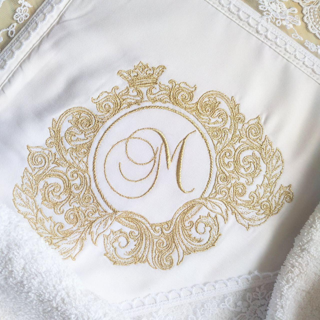 Набор для крещения именной Барокко с монограммой махровая крыжма/мешочки для локона и хранения (2174298894) - фото 2 Набор для крещения именной Барокко с монограммой махровая крыжма/мешочки для локона и хранения (2174298894) - фото 2