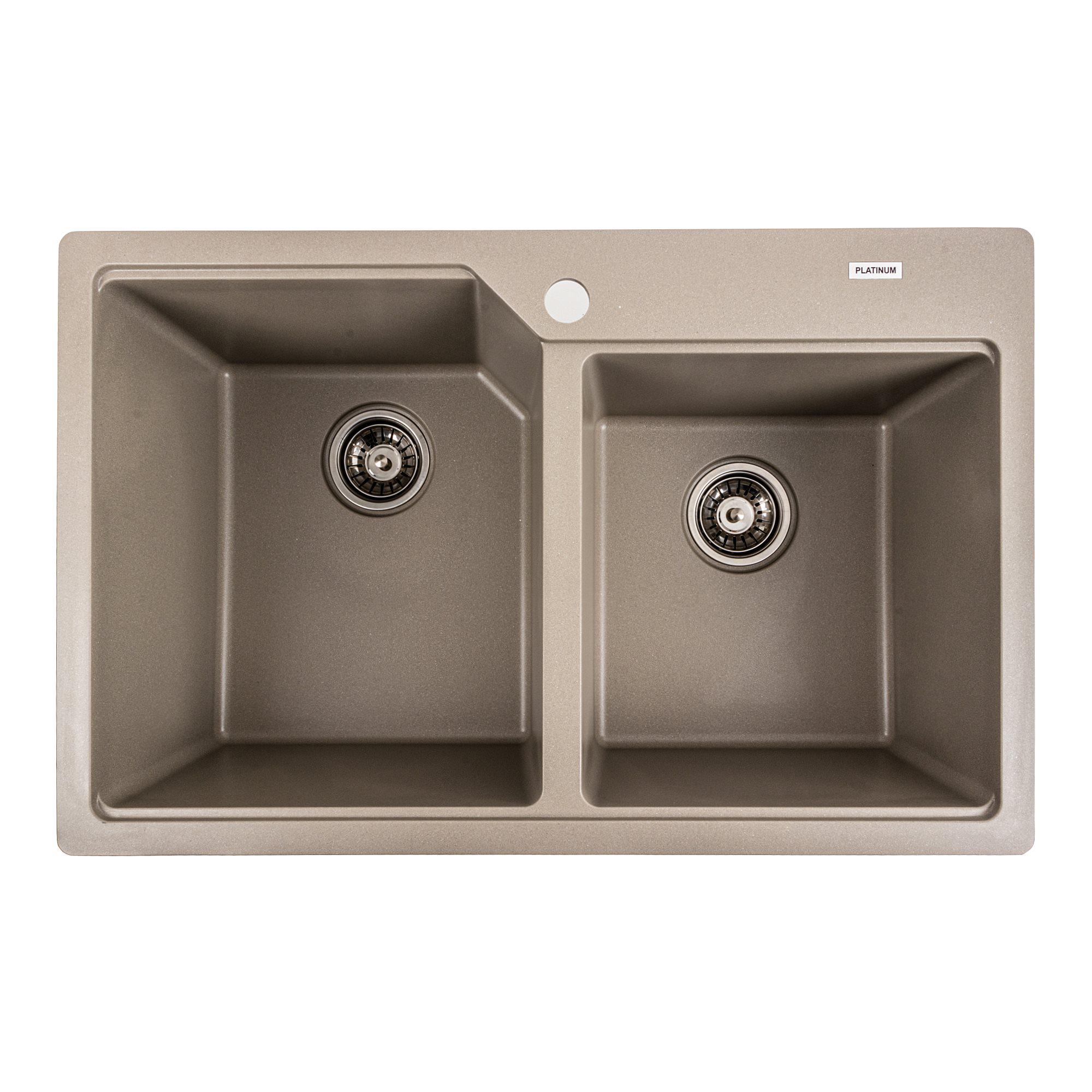 Мийка гранітна для кухні Platinum 7850 HARMONY матова Титан