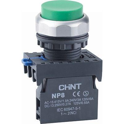 Кнопка керування CHINT NP8-10GN/3 1NO 22 мм IP65 Зелений (667292)