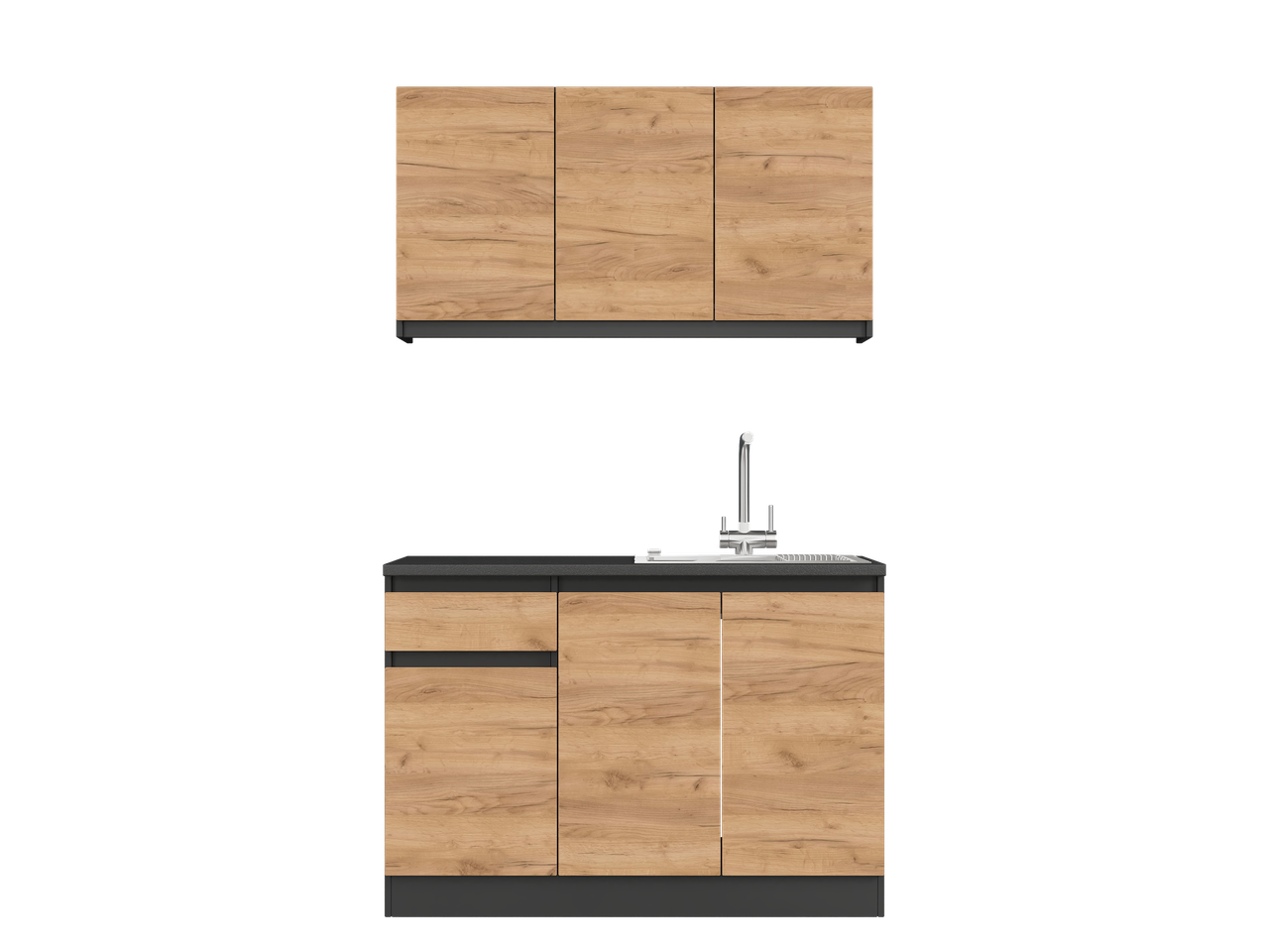 Кухня готовая Эверест К-5 Эко и столешница 1,2 м Антрацитовый/Крафт золотой (25023) - фото 1 Кухня готовая Эверест К-5 Эко и столешница 1,2 м Антрацитовый/Крафт золотой (25023) - фото 1