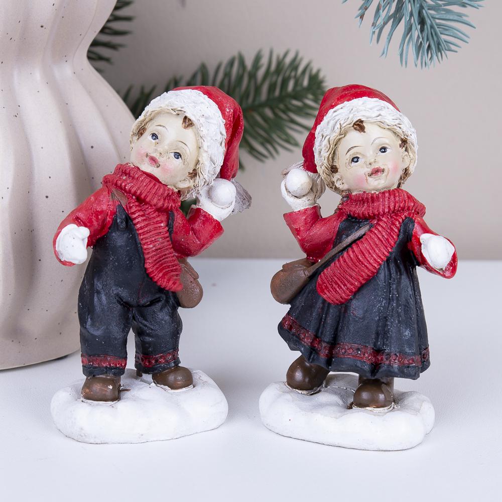 Статуэтка дети в шарфике 10 см (7243)