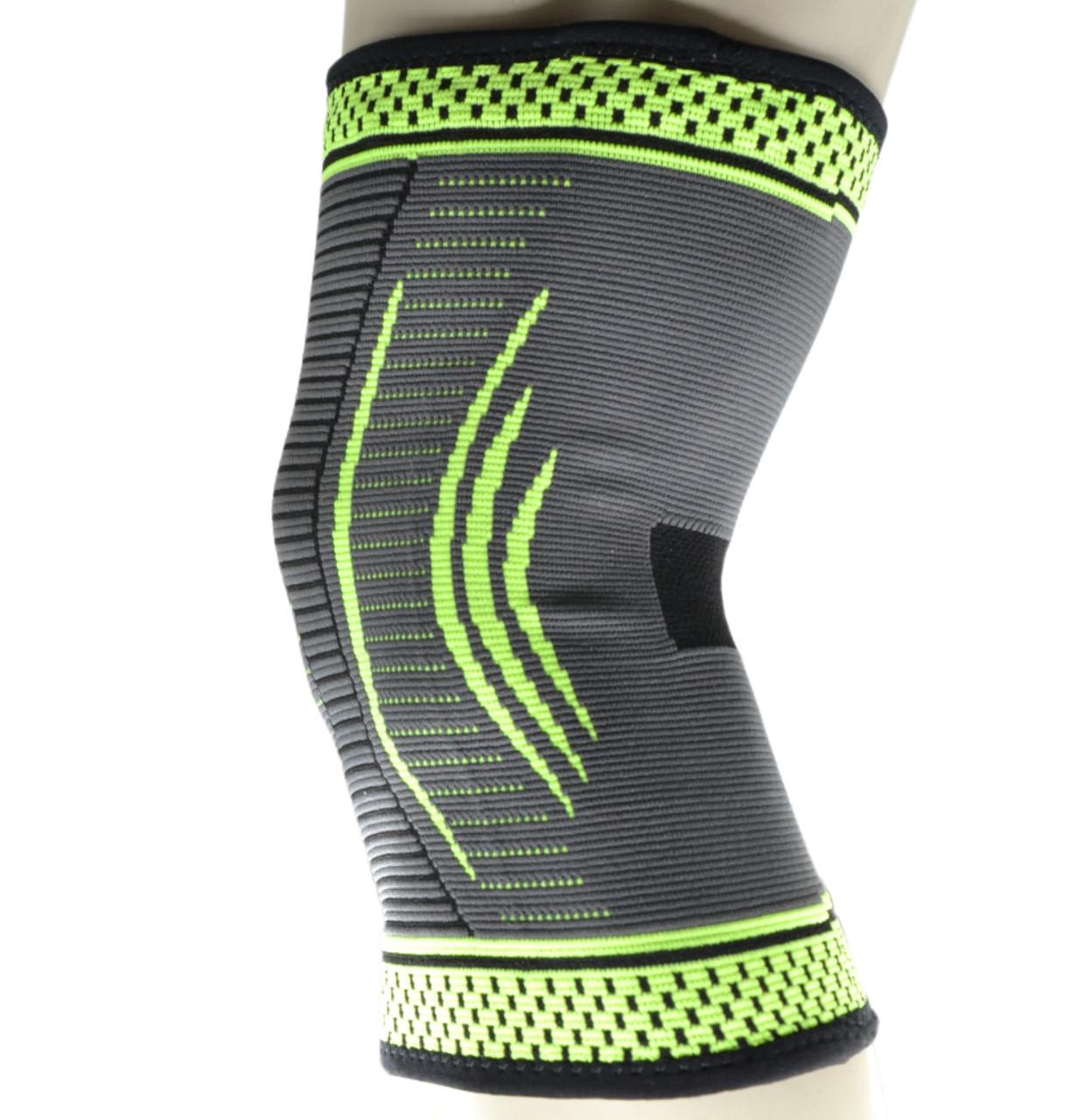 Наколінник компресійний MadMax MFA-284 3D Compressive knee support L Dark grey/Neon green (A-012720) - фото 9
