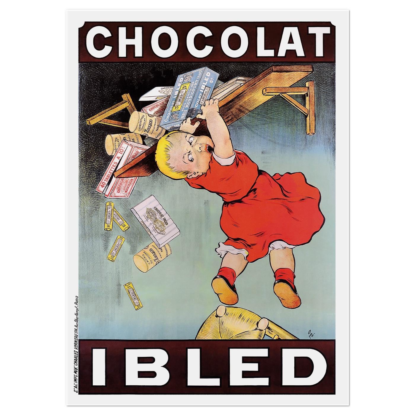 Плакат винтажный Chocolat Ibled 1900 60x84 см (0263)