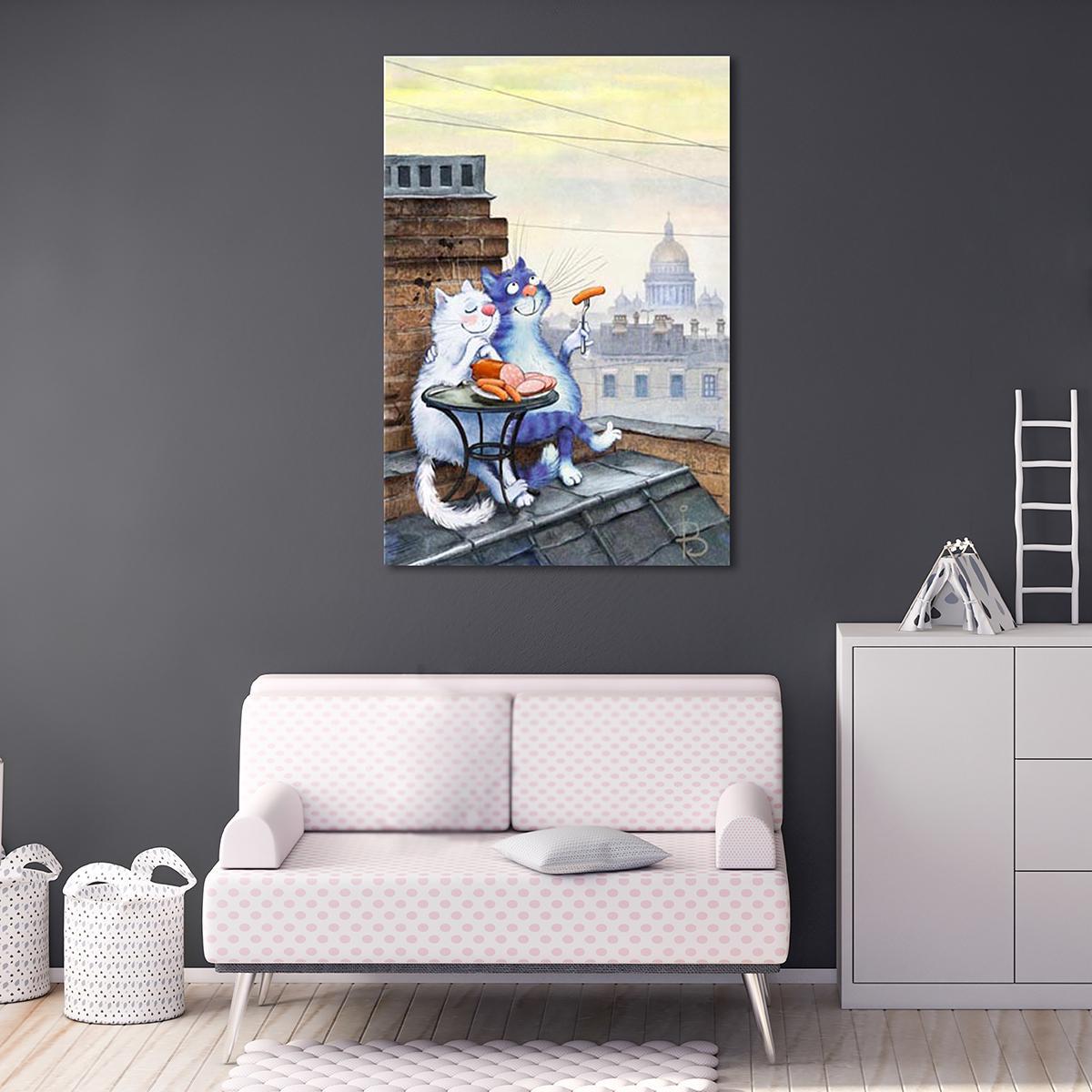 Модульная картина Романтика на крыше 1 модуль 60x90 см