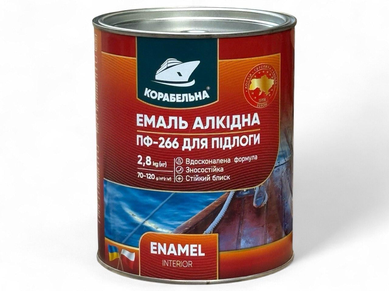 Эмаль для пола Корабельная ПФ-266 2,8 кг Серый