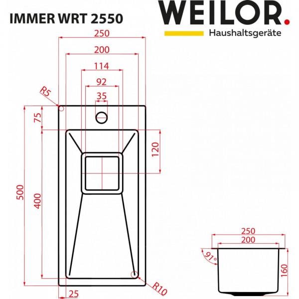 Кухонная мойка Weilor IMMER WRT 2550 - фото 7