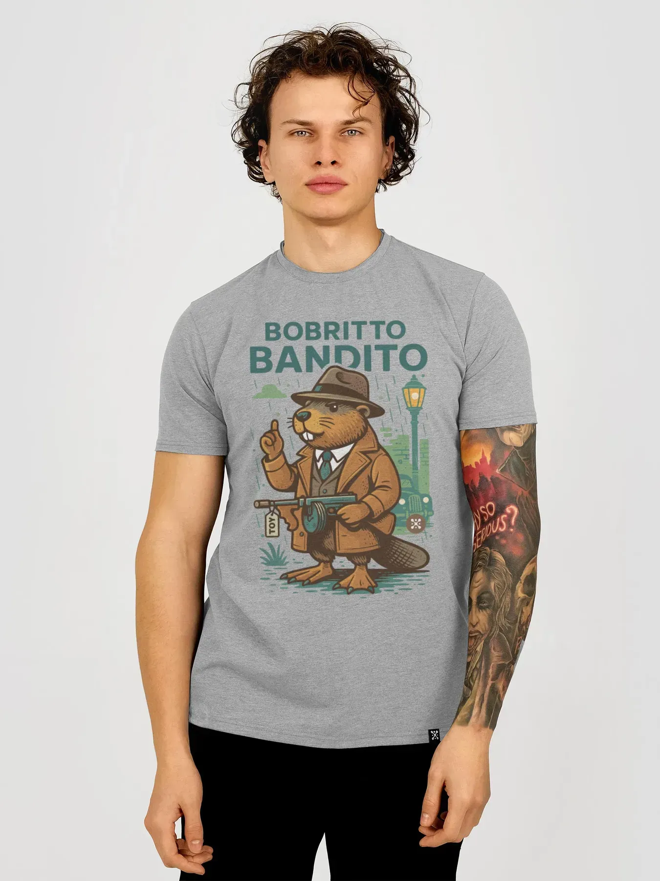 Футболка мужская Bobritto Bandito L Серый (26992517)