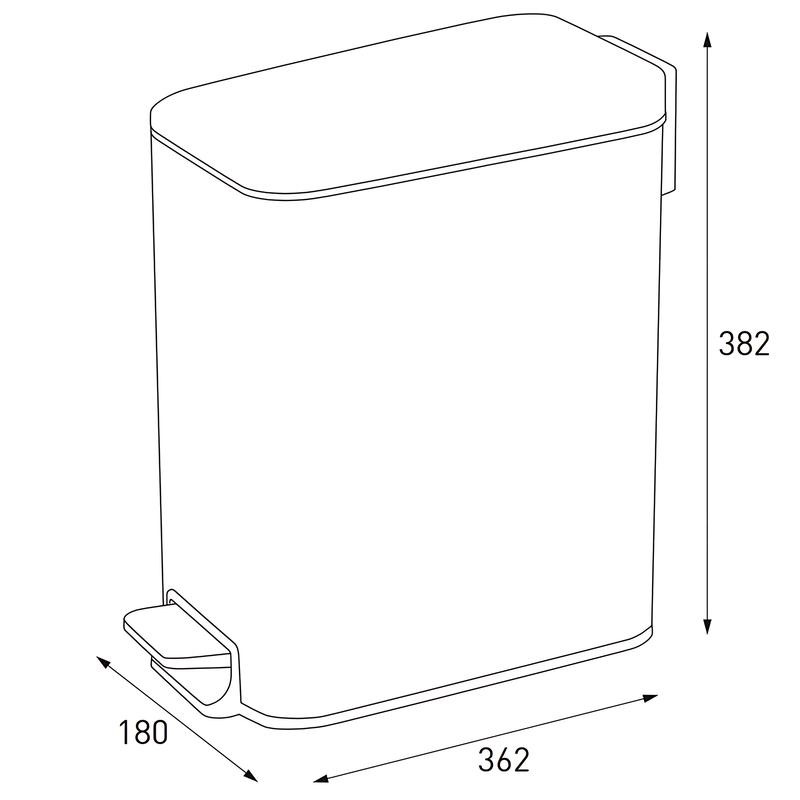 Відро для сміття MIXXUS Diverse-TC0312 MI7090 з кришкою та педаллю 12 л Сатин (258323) - фото 3