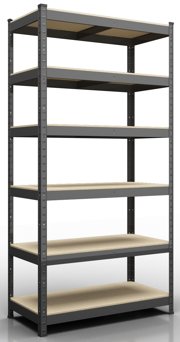 Стеллаж Меткас Бюджет КМ крашенный металлический МДФ 125 кг/полка 6 полки 2400х1200х500 мм (3DPanda-BC240151205062A)