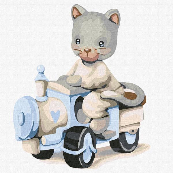 Картина по номерам Идейка Маленький машинист 30х30 см в термопакете (KHO2397)