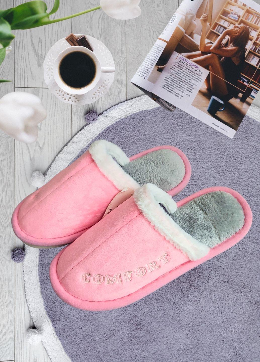 Тапочки теплые Classic Slipper р. 36 23 см Розовый (7232) - фото 4
