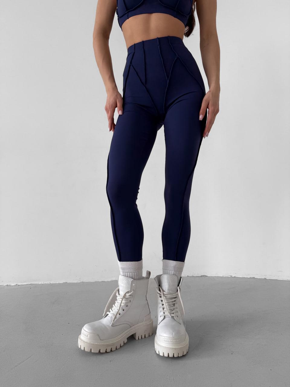 Леггинсы со швами наружу без пуш-ап эффекта L Темно-синий (RLX04L)