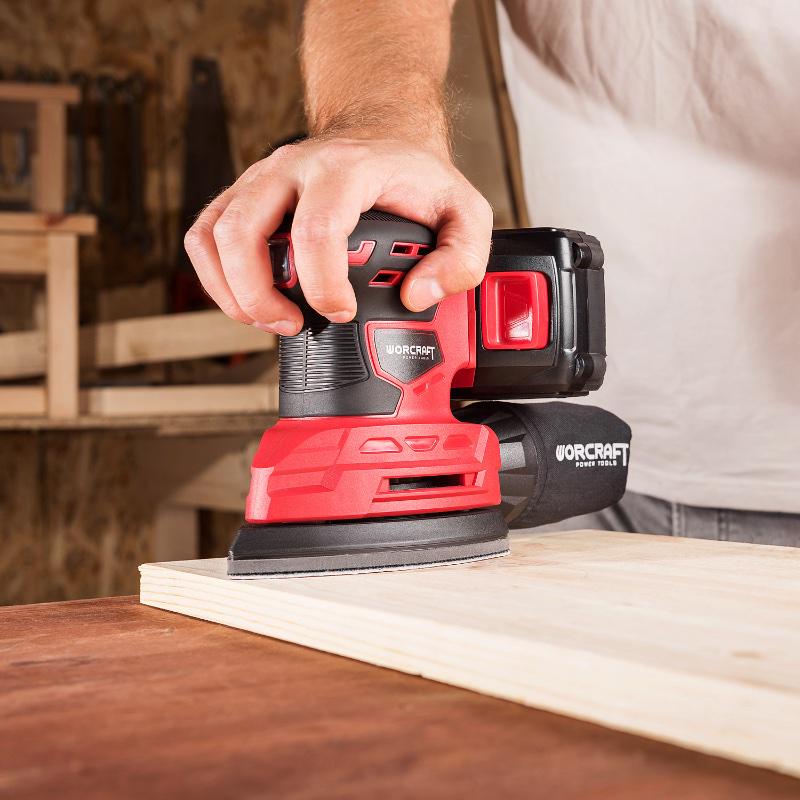 Шлифовальная машина дельтовидная вибрационная аккумуляторная Worcraft CPMS-S20Li с аккумулятором 2А и зарядным 145х145х95 см 20В (43132) - фото 8