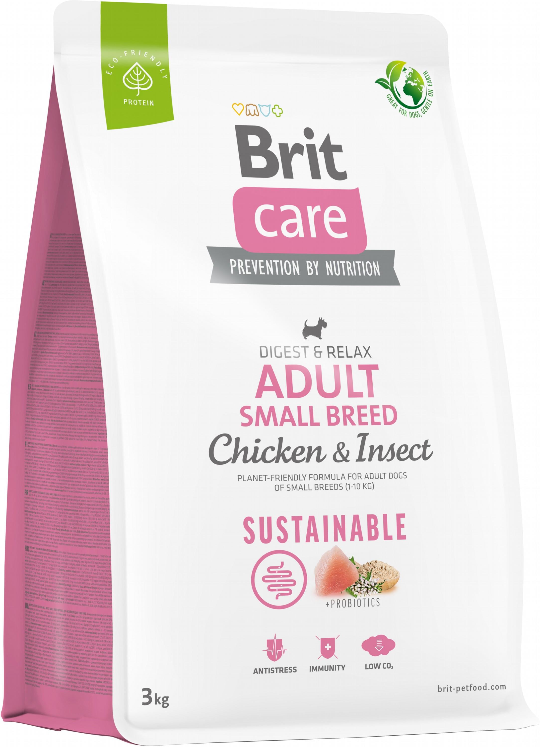 Корм для собак малых пород Brit Care Dog Sustainable Small Breed с курицей и насекомыми 3 кг (8595602558667) Корм для собак малых пород Brit Care Dog Sustainable Small Breed с курицей и насекомыми 3 кг (8595602558667)
