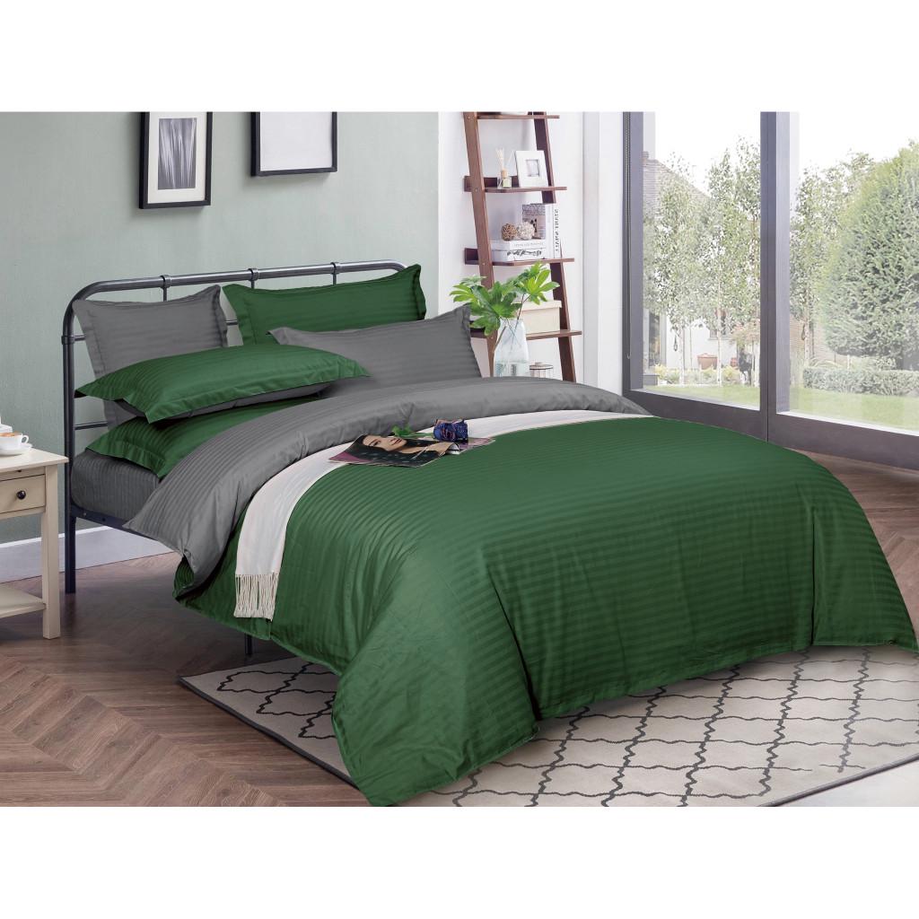 Комплект постельного белья MirSon 30-0017+30-0011 Damir satin-stripe семейный 160х220 см (215773)