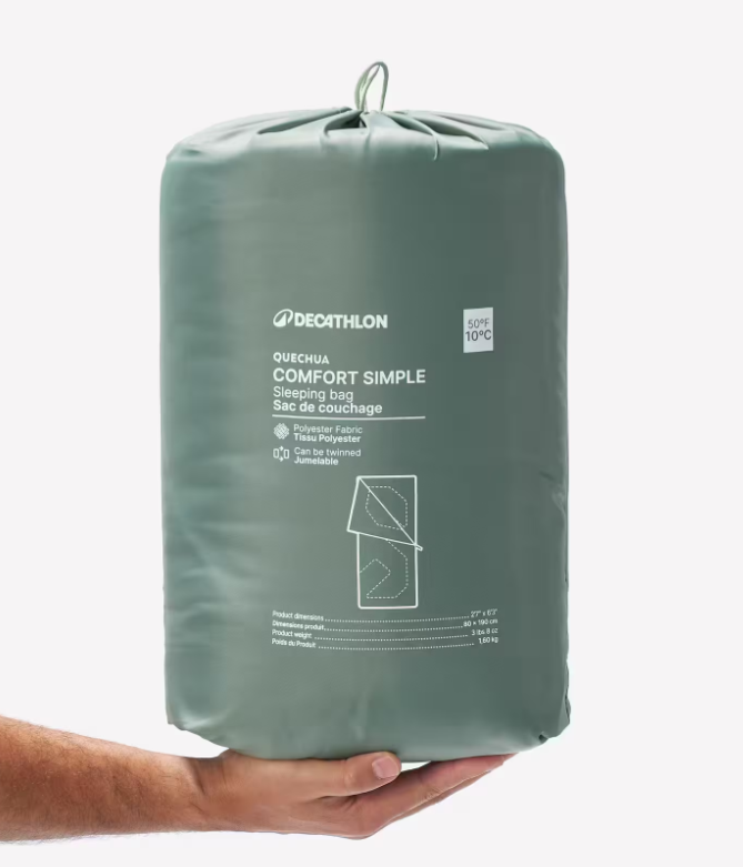 Мішок спальний Quechua для кемпінгу 190x80 см Зелений - фото 3 Мішок спальний Quechua для кемпінгу 190x80 см Зелений - фото 3