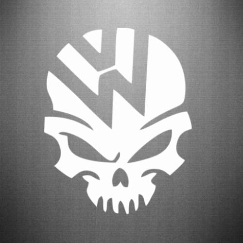 Наклейка Volkswagen Skull 39,6x50 см Белый (21563713)