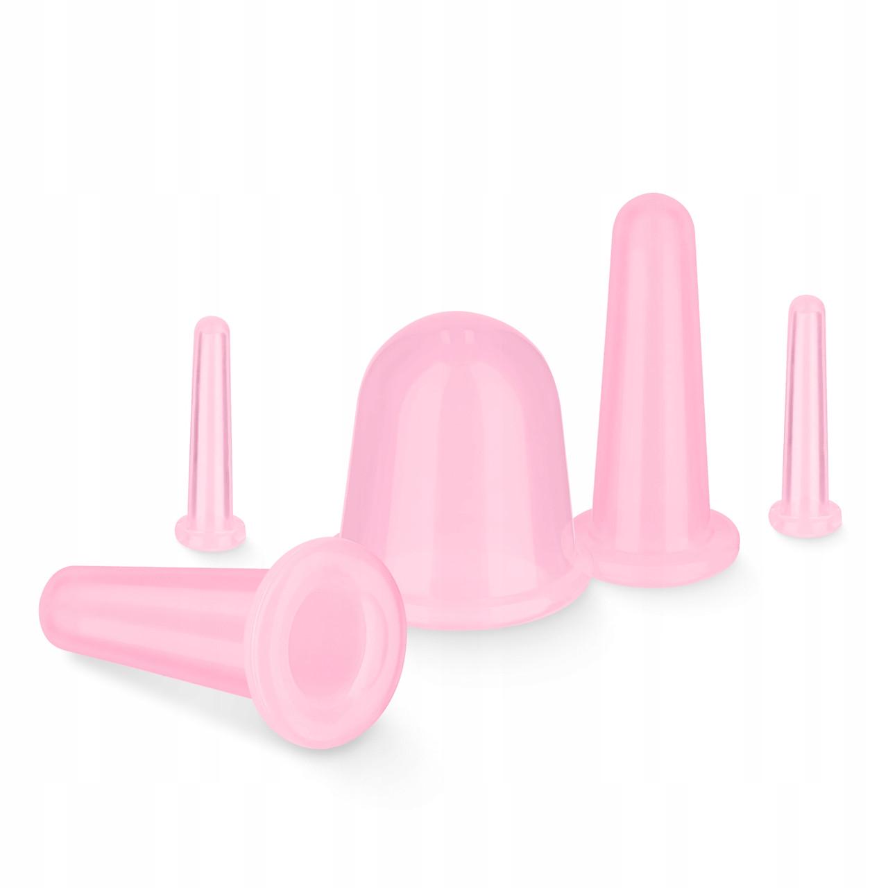 Банки вакуумные массажные 4fizjo силиконовые для тела 5 шт. Pink (P-5907739312211)