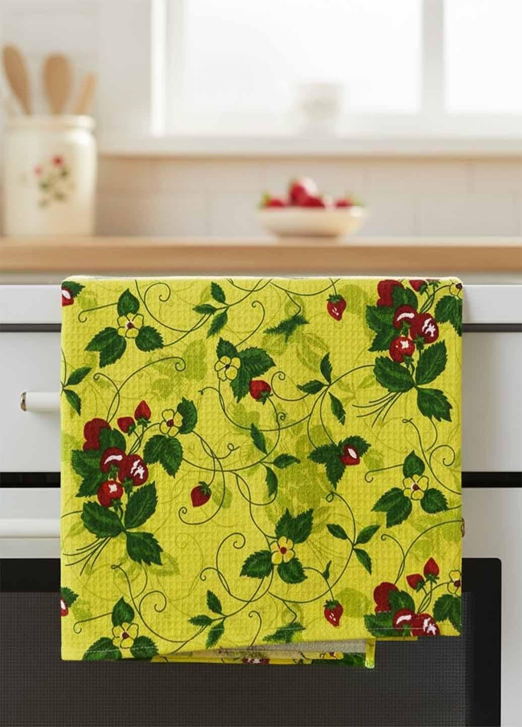 Полотенца вафельные Земляника 72х36 см 4 шт. Полотенца вафельные Земляника 72х36 см 4 шт.