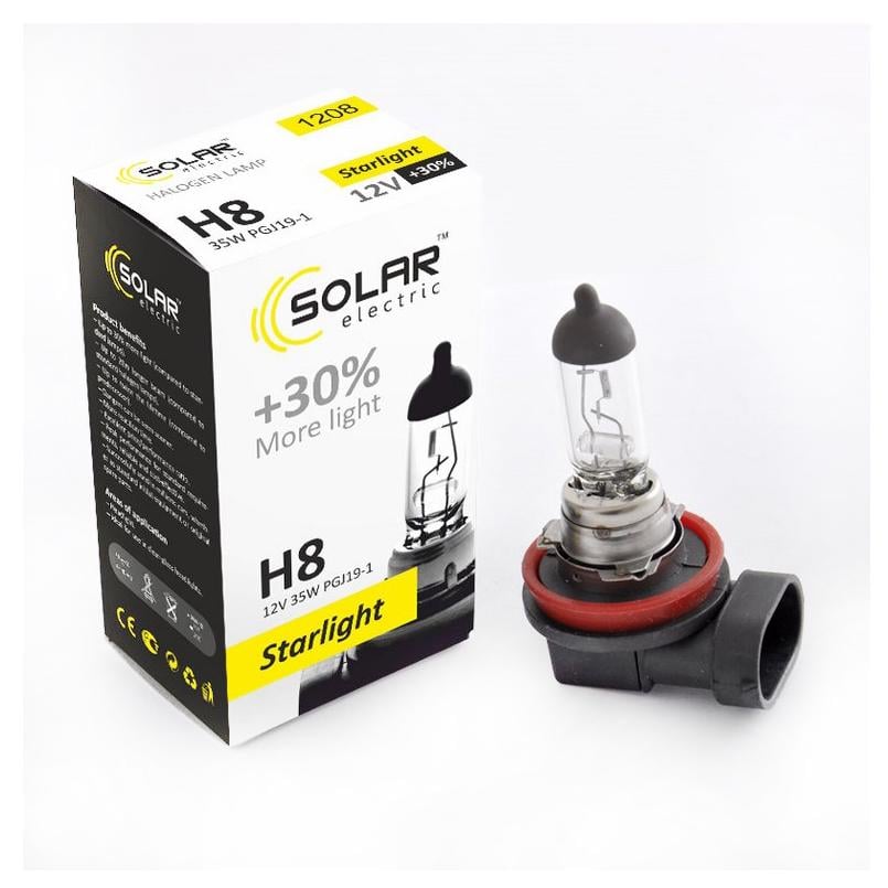 Галогенова лампа Solar H8 12V Starlight +30% (1208)