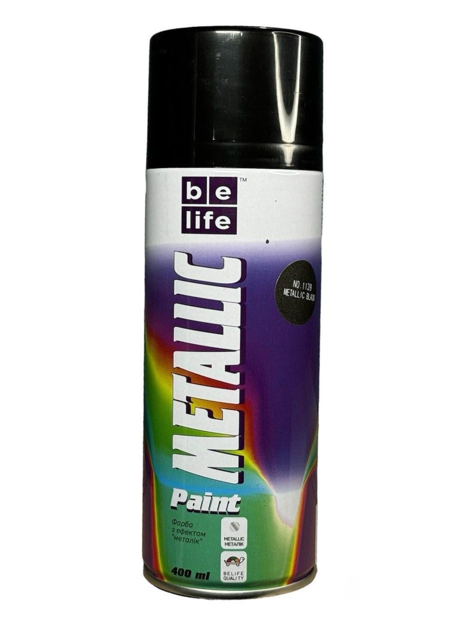 Аэрозольная краска Belife Metallic Paint 400 мл 1139 Черный (23812241)