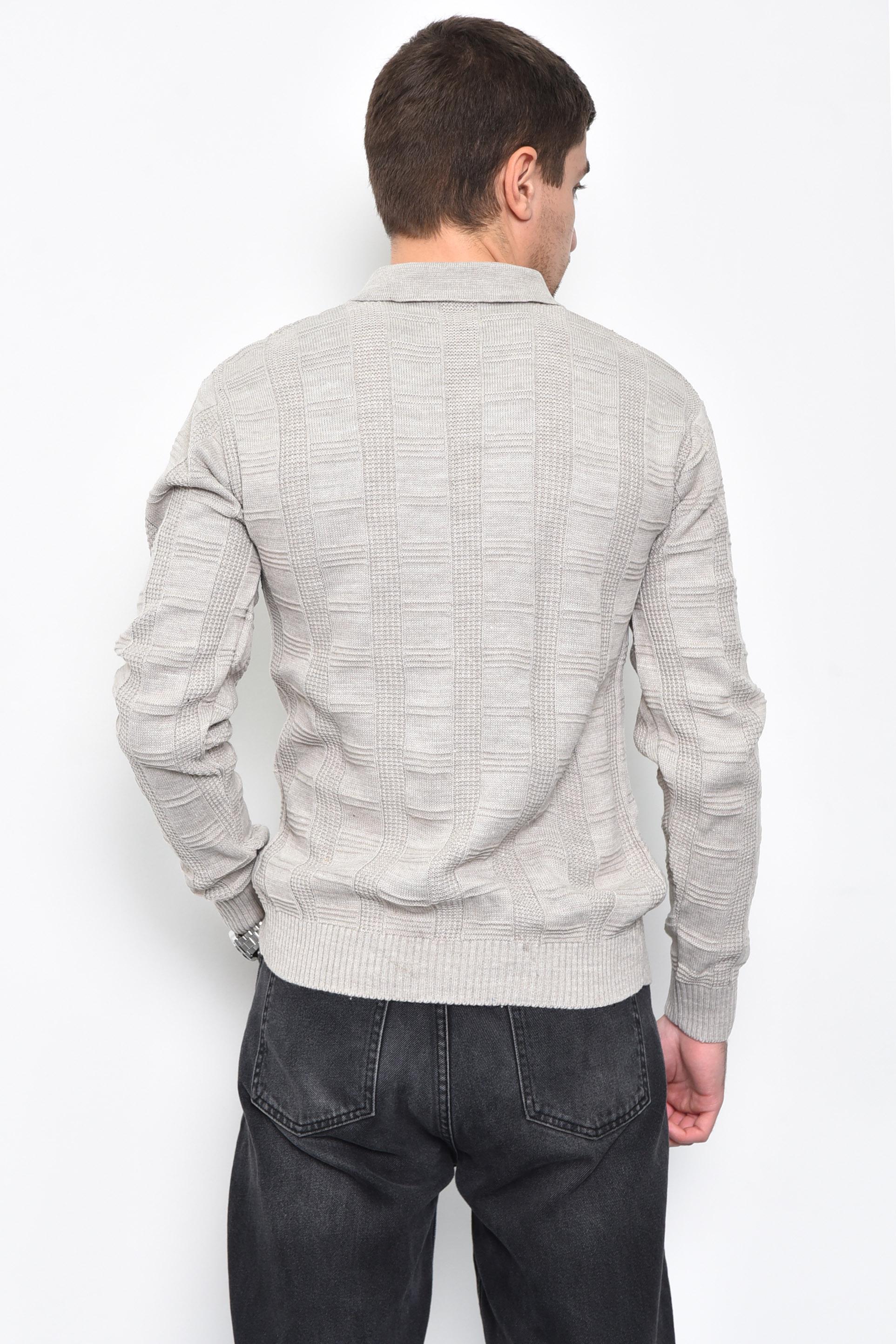 Свитер мужской L Бежевый акриловый (169913) - фото 3