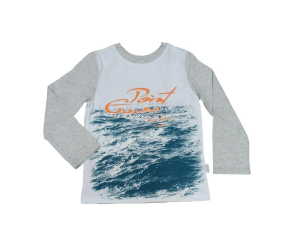 Футболка з довгим рукавом для хлопчика Bembi ФБ 559 98 см Сірий