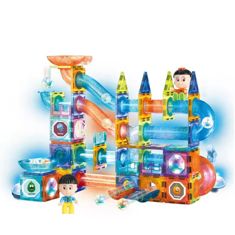 Конструктор лабиринт магнитный светящийся 142 детали Разноцветный