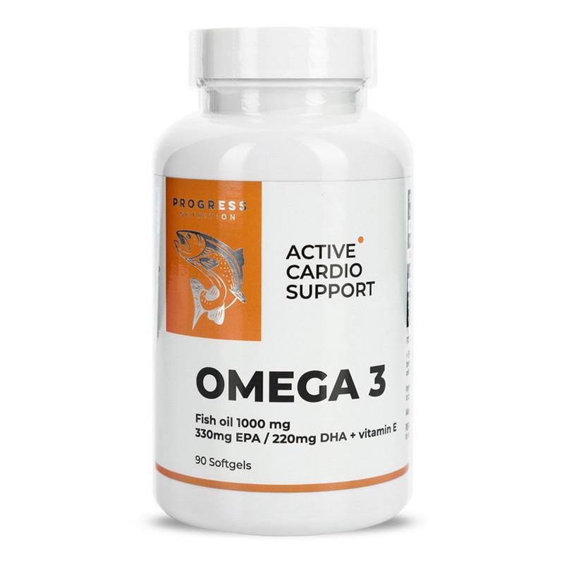 Омега 3 рыбий жир Progress Nutrition Omega 3 Active Cardio Support 90 капс. (23021-01)