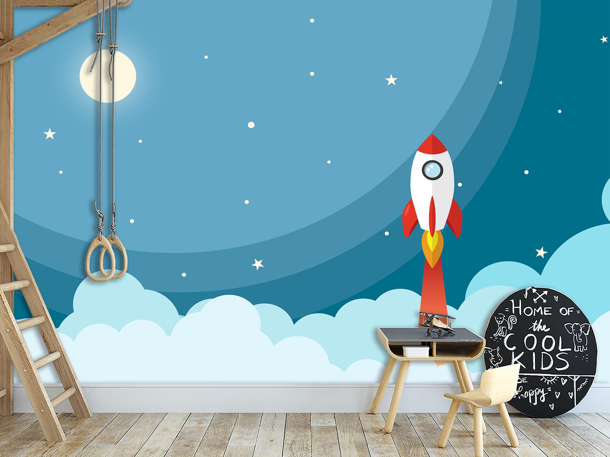 Фотообои флизелиновые детские Небо и звезды 368х245 см (S5KID-010/7)