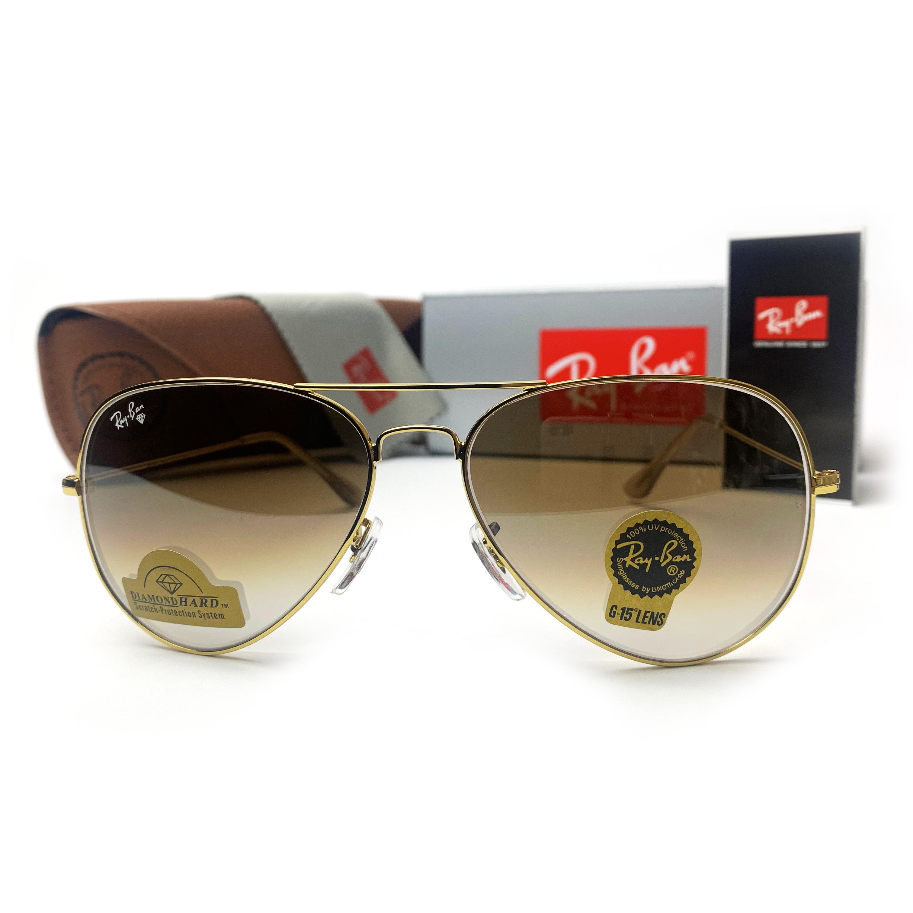 Солнцезащитные очки Aviator 3026 капли Коричневый градиент - фото 2