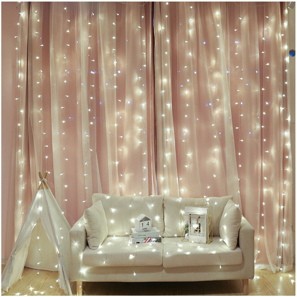 Светодиодная гирлянда Штора 3x2 м 280 LED с переходником Белый