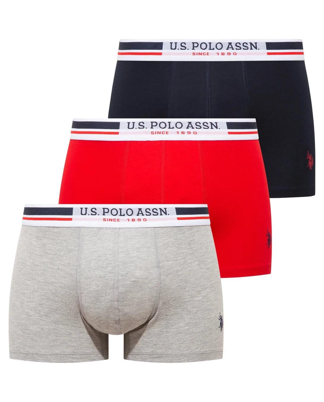 Набор трусов-боксеров мужских US Polo ASSN 80651-4 3 шт. 2XL Разноцветный (8680557464573)