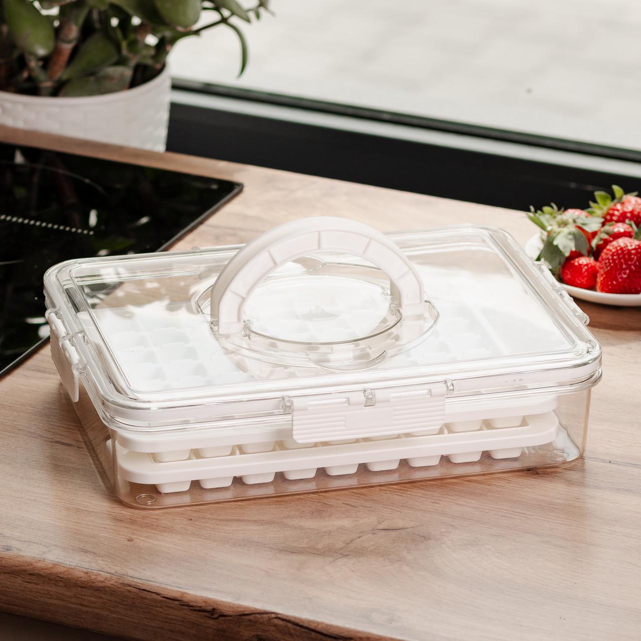 Контейнер для заморожування льоду 126 відсіків 30,5х24х7 см Бежевий - фото 2 Контейнер для заморожування льоду 126 відсіків 30,5х24х7 см Бежевий - фото 2