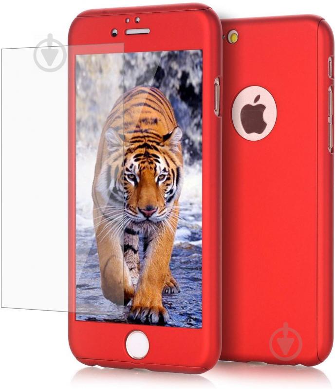 Чехол Full с защитным стеклом для Iphone 6/6s Red (HbP6225)