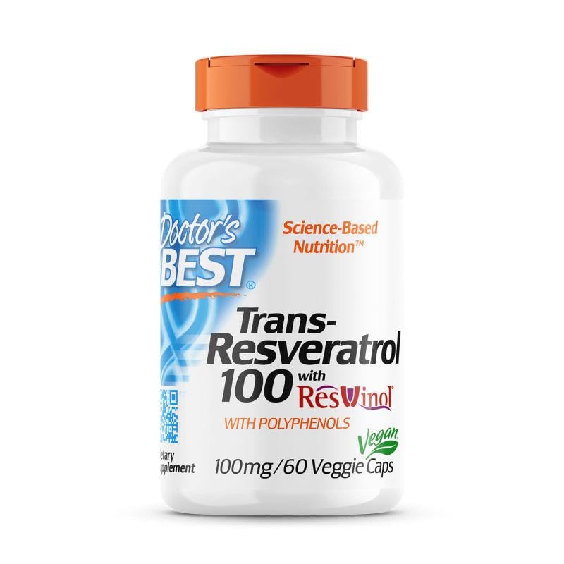 Натуральна добавка Doctor's Best Trans-Resveratrol with Resvinol 100 мг 60 вегакапс. (7097)