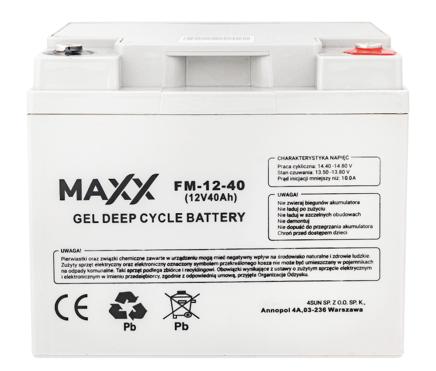 Аккумулятор гелевый 4SUN Deep Cycle Maxx 40 Ah 12 V FM-12-40 Ah (1987968537)