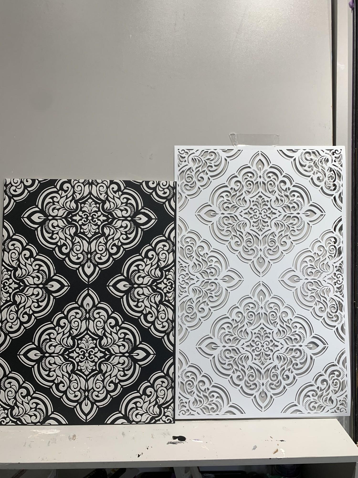 Трафарет многоразовый DFA Дамаск 35 для штукатурки и краски (D00035) - фото 4